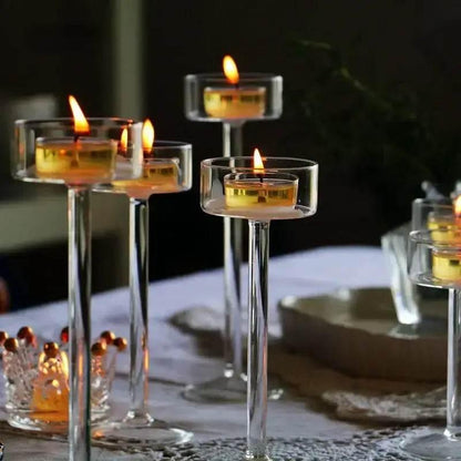 Stilvolles Glas Teelichthalter Set (in drei Größen) - Kochschein