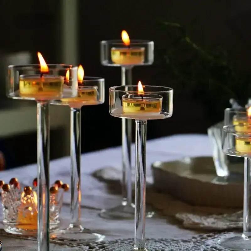 Stilvolles Glas Teelichthalter Set (in drei Größen) - Kochschein
