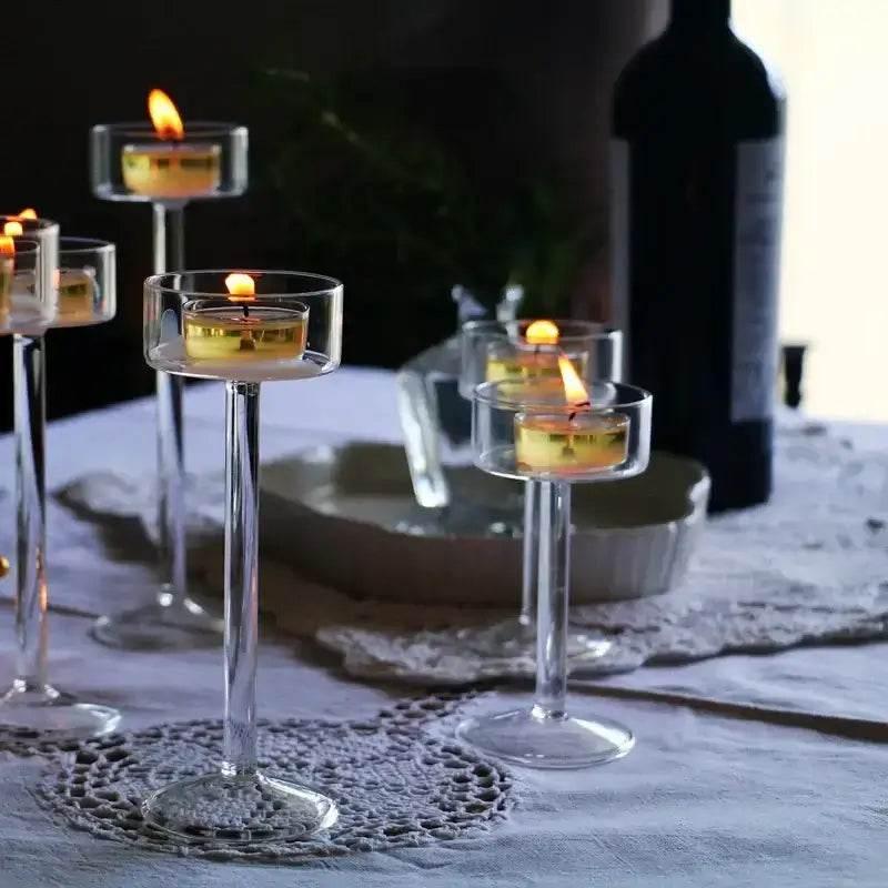 Stilvolles Glas Teelichthalter Set (in drei Größen) - Kochschein