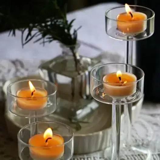 Stilvolles Glas Teelichthalter Set (in drei Größen) - Kochschein