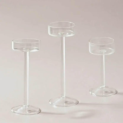 Stilvolles Glas Teelichthalter Set (in drei Größen) - Kochschein