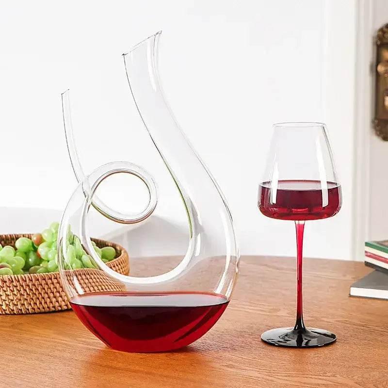 Hochwertiger Wein Dekanter Kristallglas 1,5L | Schwan - Kochschein