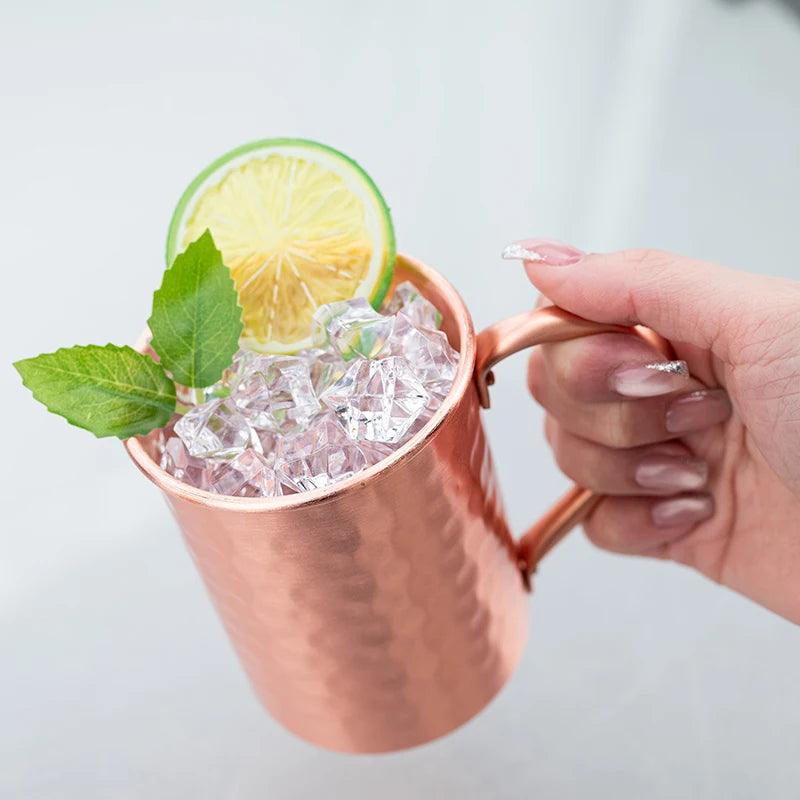 Wunderschöner Kupferbecher - Moscow Mule Tasse - 400ml (Sets) - Kochschein