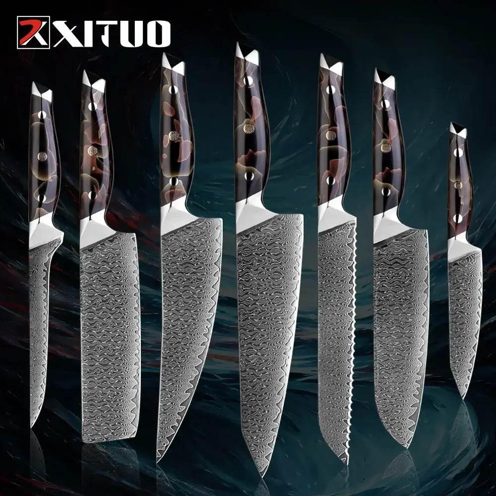 XITUO Exklusives Damastmesser Set | 67-Lagen (Einzeln oder Sets) - Kochschein