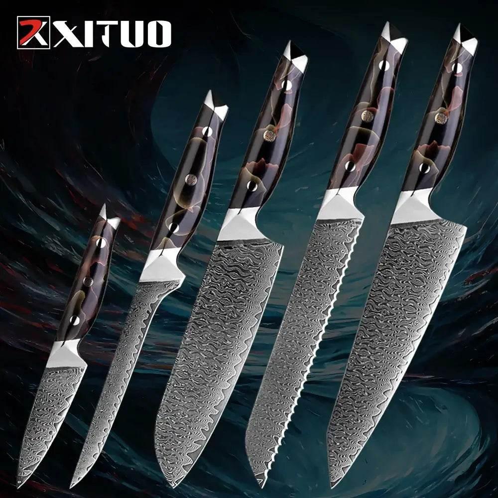 XITUO Exklusives Damastmesser Set | 67-Lagen (Einzeln oder Sets) - Kochschein
