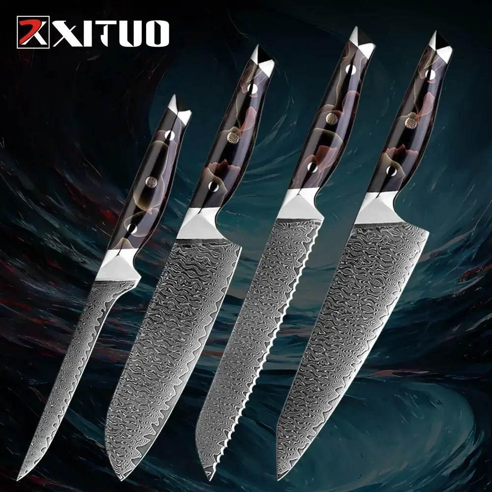 XITUO Exklusives Damastmesser Set | 67-Lagen (Einzeln oder Sets) - Kochschein