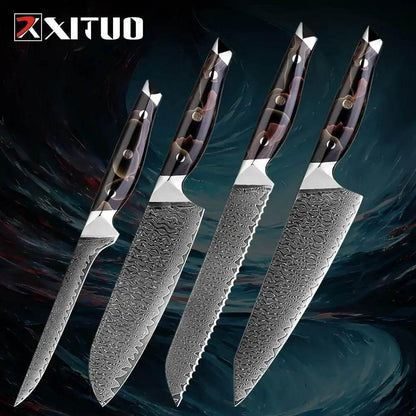 XITUO Exklusives Damastmesser Set | 67-Lagen (Einzeln oder Sets) - Kochschein