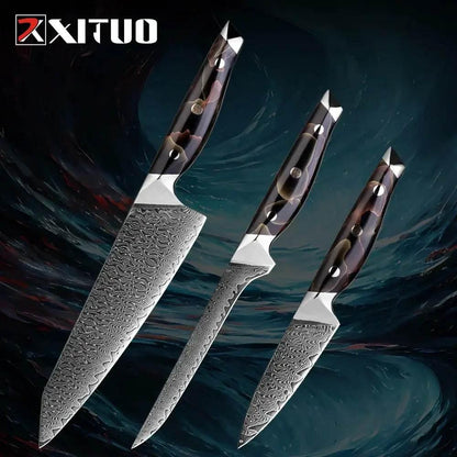 XITUO Exklusives Damastmesser Set | 67-Lagen (Einzeln oder Sets) - Kochschein
