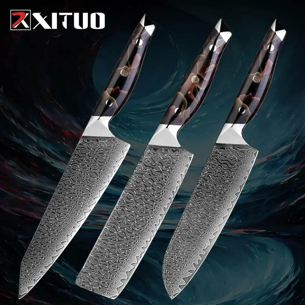 XITUO Exklusives Damastmesser Set | 67-Lagen (Einzeln oder Sets) - Kochschein