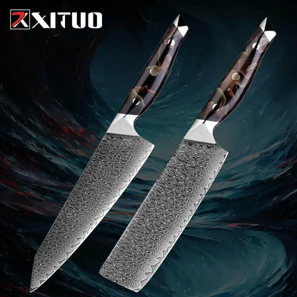 XITUO Exklusives Damastmesser Set | 67-Lagen (Einzeln oder Sets) - Kochschein