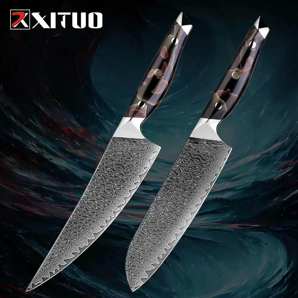 XITUO Exklusives Damastmesser Set | 67-Lagen (Einzeln oder Sets) - Kochschein