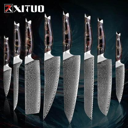 XITUO Exklusives Damastmesser Set | 67-Lagen (Einzeln oder Sets) - Kochschein