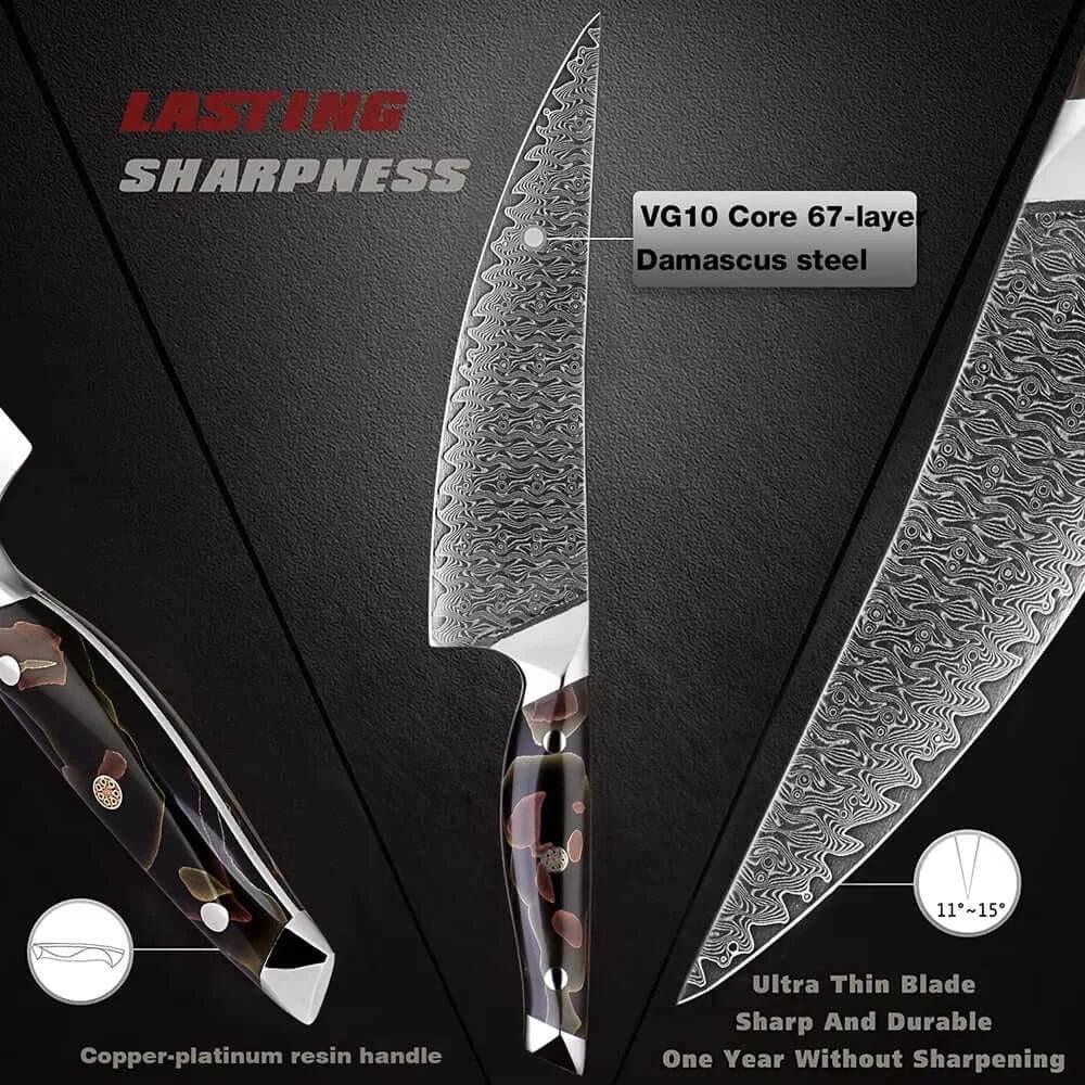 XITUO Exklusives Damastmesser Set | 67-Lagen (Einzeln oder Sets) - Kochschein