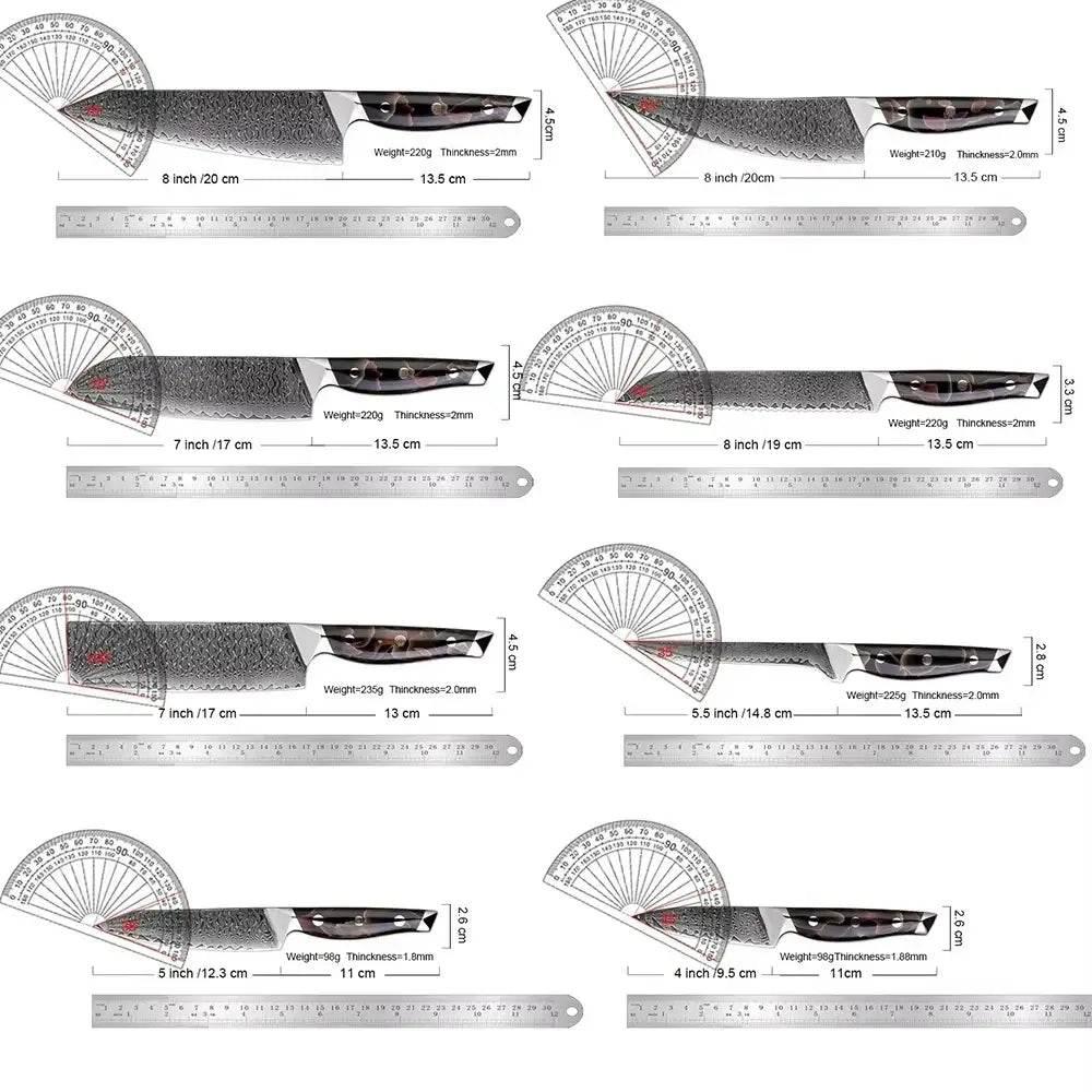 XITUO Exklusives Damastmesser Set | 67-Lagen (Einzeln oder Sets) - Kochschein