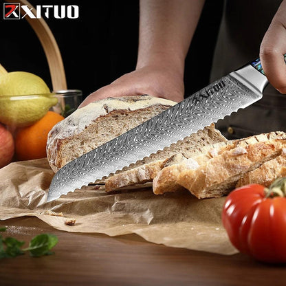 XITUO Premium Damastmesser Set - Art-Series | 67 Lagen (Einzeln oder 6er Set) - Kochschein